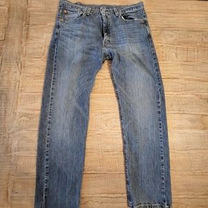 Levi's 505 Jeans Regular Straight Fit Mens Size 36x30 Medium Blue Denim